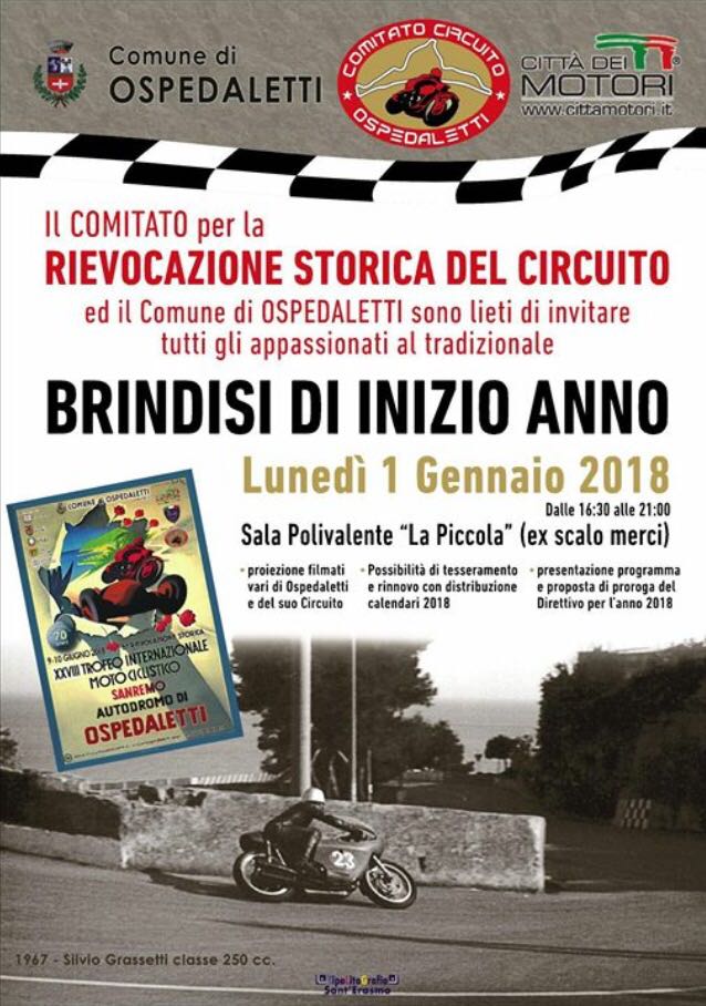Ospedaletti: il Comitato per la rievocazione storica del circuito organizza brindisi fine anno