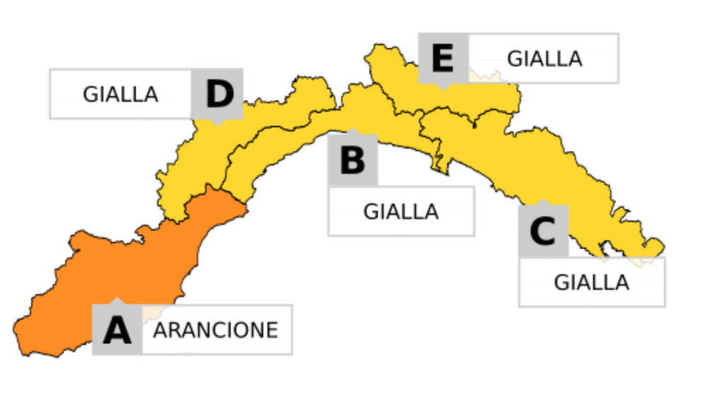 Da domani allerta arancione nella provincia di Imperia