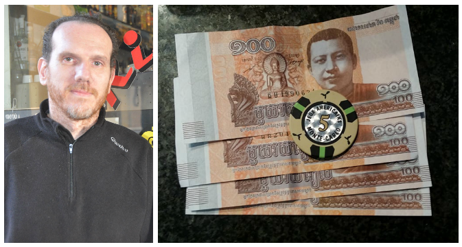 Ventimiglia: paga la pizza con una fiches da 5 euro del casinò e 400 Riel cambogiani