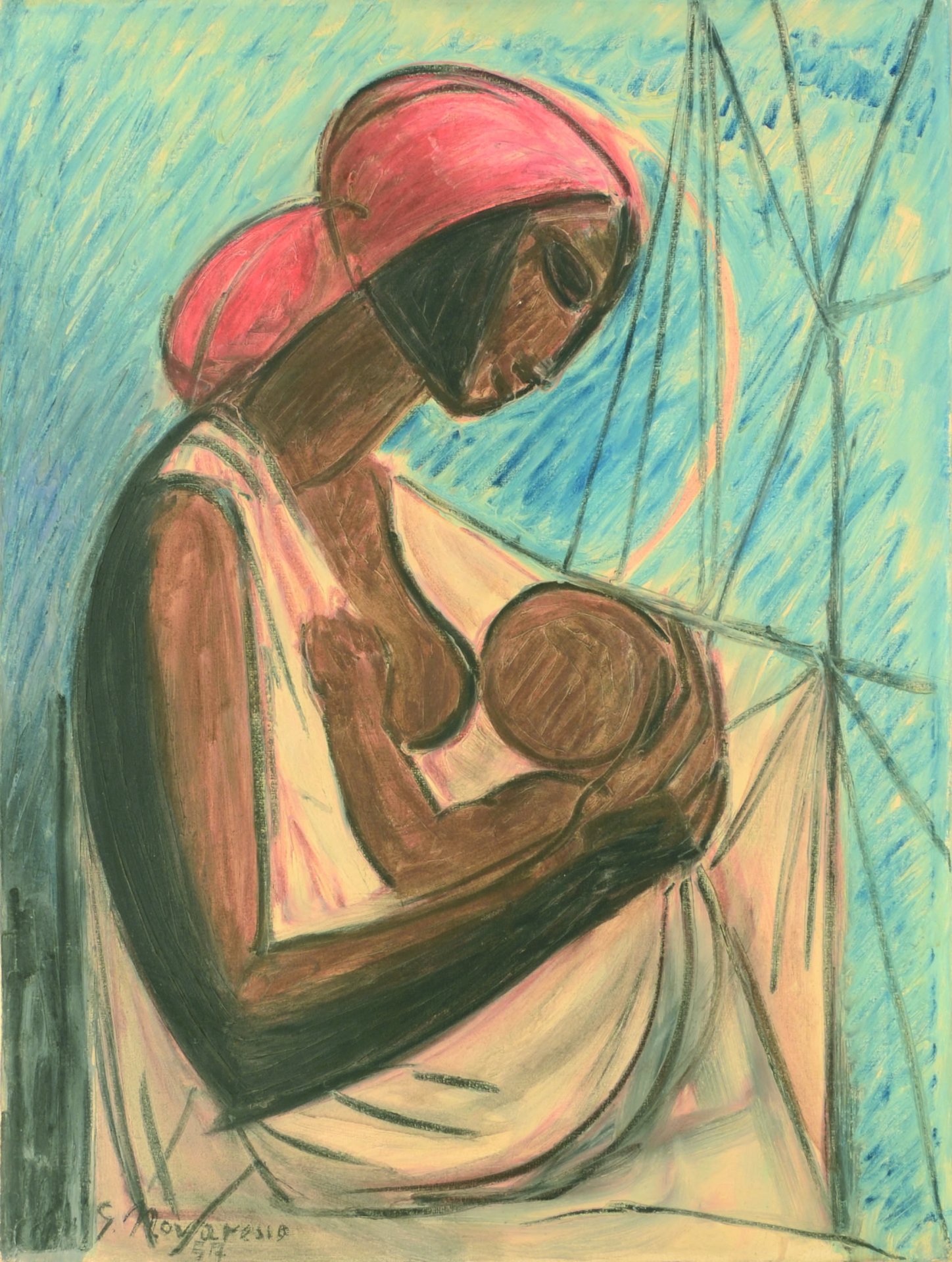 Maternitá (1957),olio su tela, cm 80x60