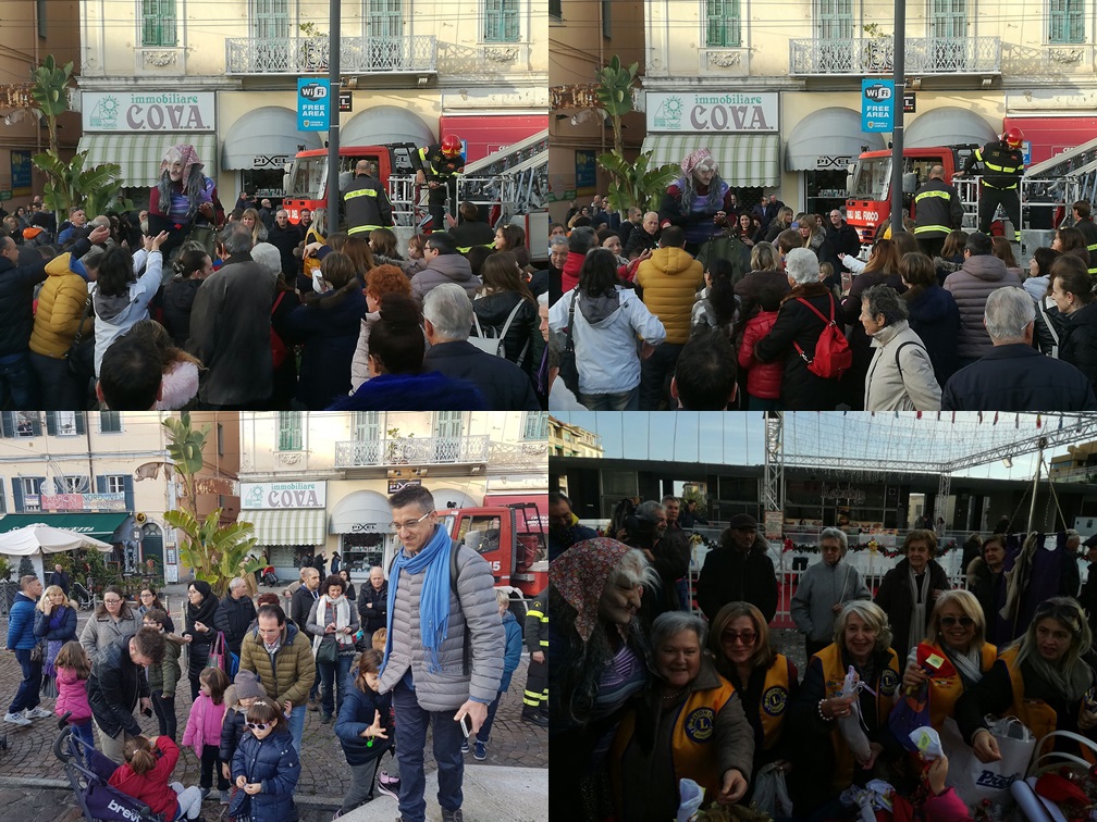 La Befana dei Vigili del Fuoco arriva in Piazza Colombo (le foto)
