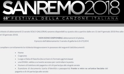 Festival di Sanremo, oggi pomeriggio apre la corsa ai biglietti
