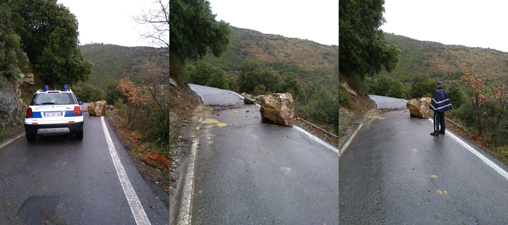 Frana su strada Monte Ortigara, Municipale e Vigili del Fuoco sul posto