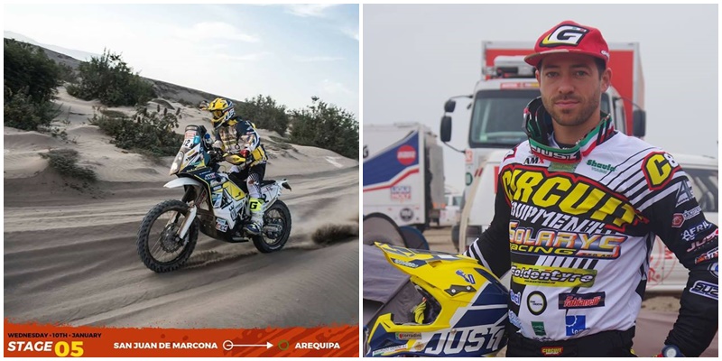 Dakar, dopo la paura della caduta, Maurizio Gerini conquista il 39° posto alla sesta tappa