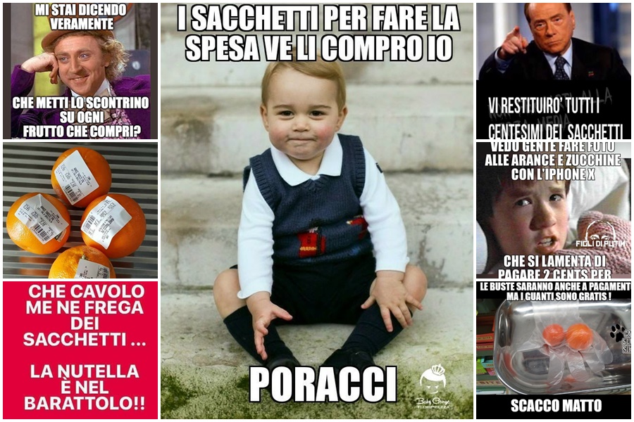 Sacchetti ortofrutta, l’ironia sui social arriva anche in provincia