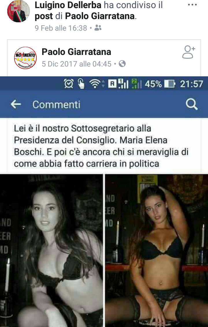 Bufera Pd su Dellerba: “Ha condiviso fake-news con foto dell’ex ministro Boschi seminuda”