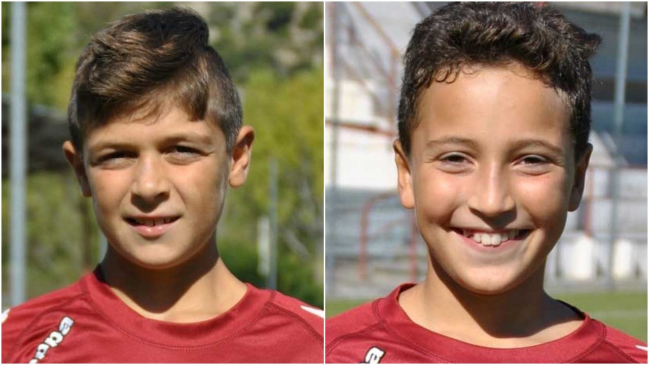 Due pulcini del Ventimiglia Calcio alla Sampdoria
