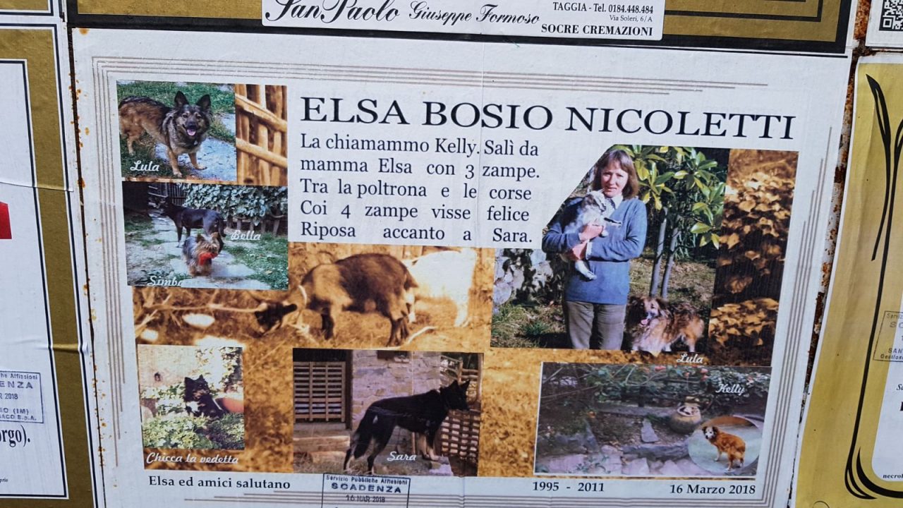Necrologio speciale per l’anniversario di morte della moglie