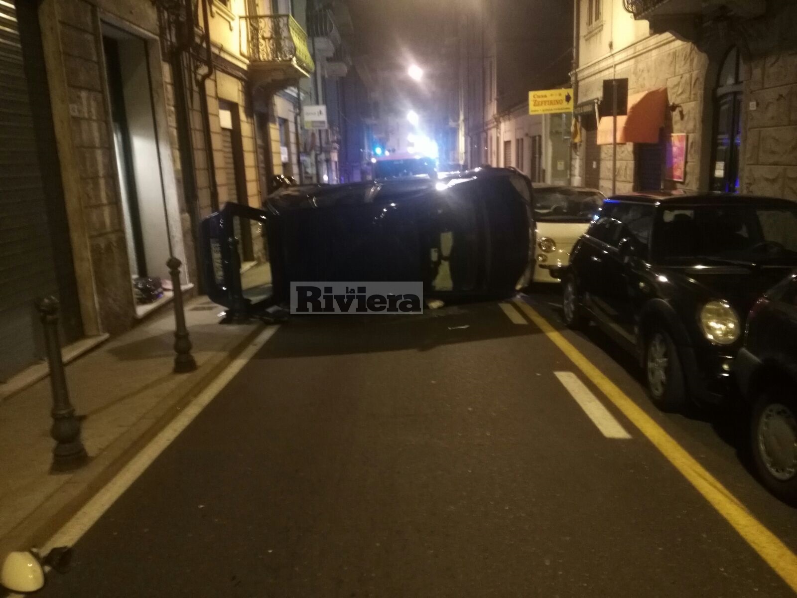 Auto cappottata Sanremo via Zefiro Massa