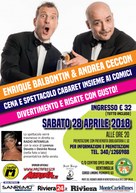 Ultimi posti per Risate con Gusto e i comici Balbontin e Ceccon