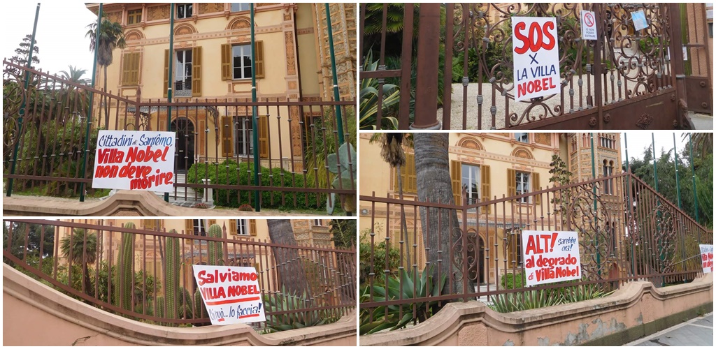 Cartelli per salvare Villa Nobel