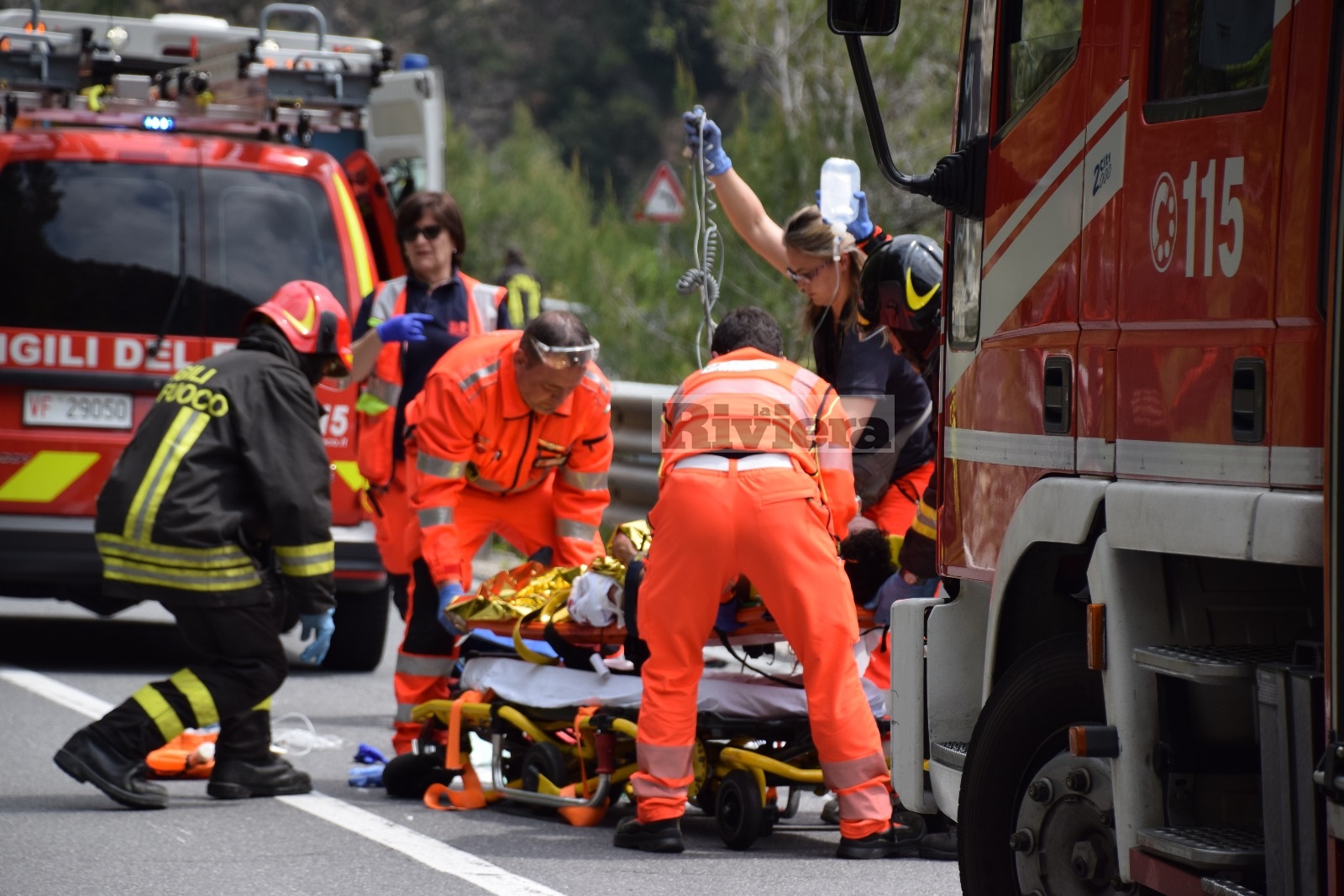 (1) Incidente gamba amputata motociclista Olivetta Statale 20_05