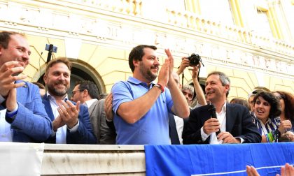 Visita lampo del leader leghista Matteo Salvini a Imperia