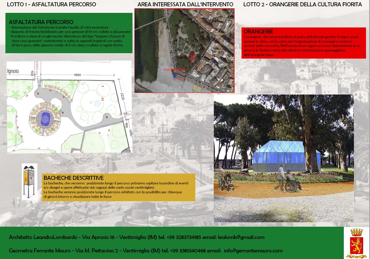 Giardini Pubblici Tommaso Reggio Ventimiglia progetto recupero
