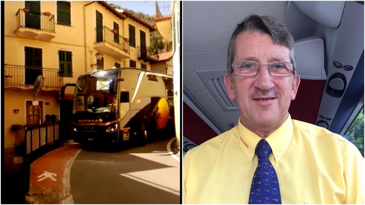 Manovra da brividi per l’autista del pullman