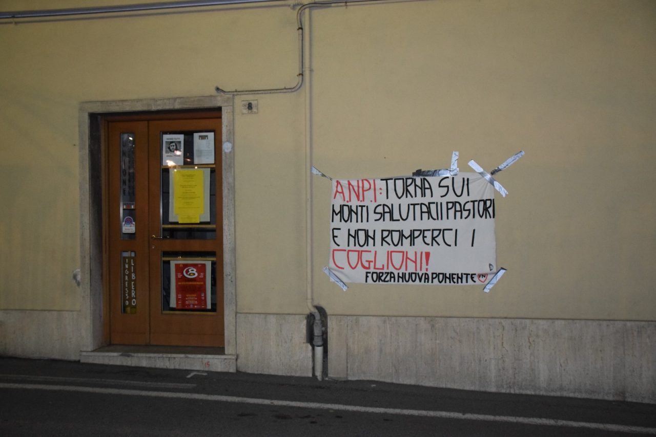 Striscione contro l’Anpi spunta a Bordighera