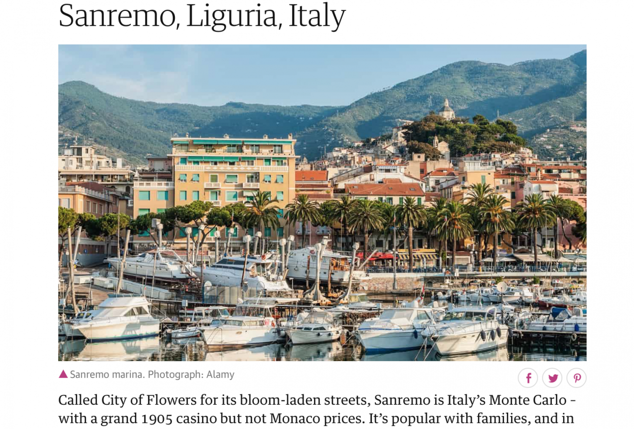 Il Guardian corregge la foto di Sanremo