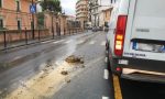 Attenzione: terra e pietre per la strada a Oneglia