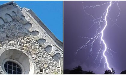 Tragedia sfiorata durante la Festa della Maddalena. Un fulmine distrugge timpano della storica chiesetta