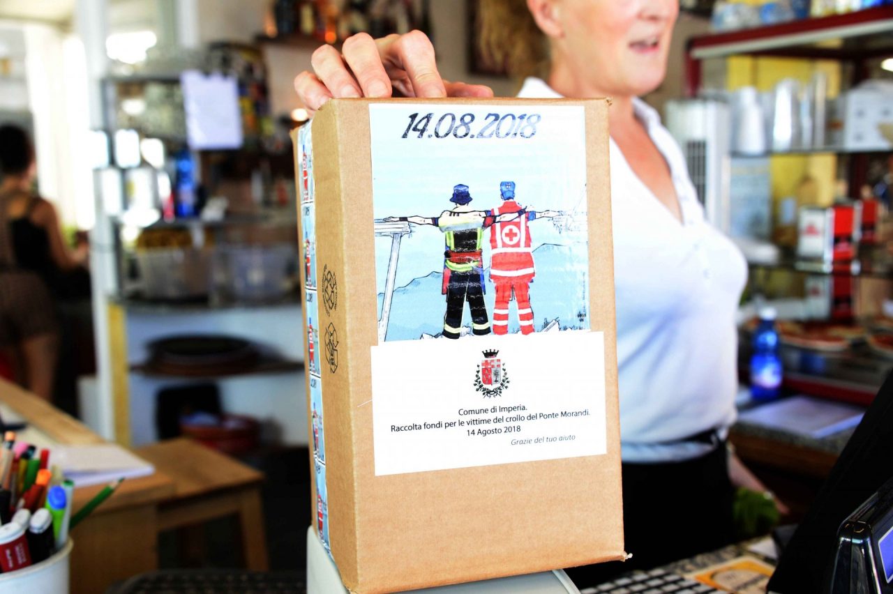 Raccolta fondi per Genova: cassette distribuite ai negozianti di Imperia