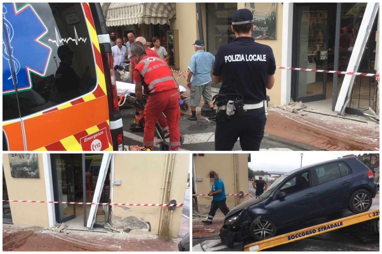 Auto contro negozio a Ventimiglia, tragedia sfiorata. Foto