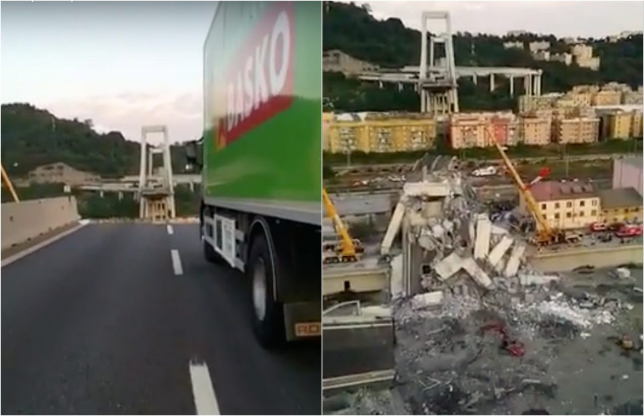 Ponte crollato: il video mozzafiato sul ciglio del precipizio
