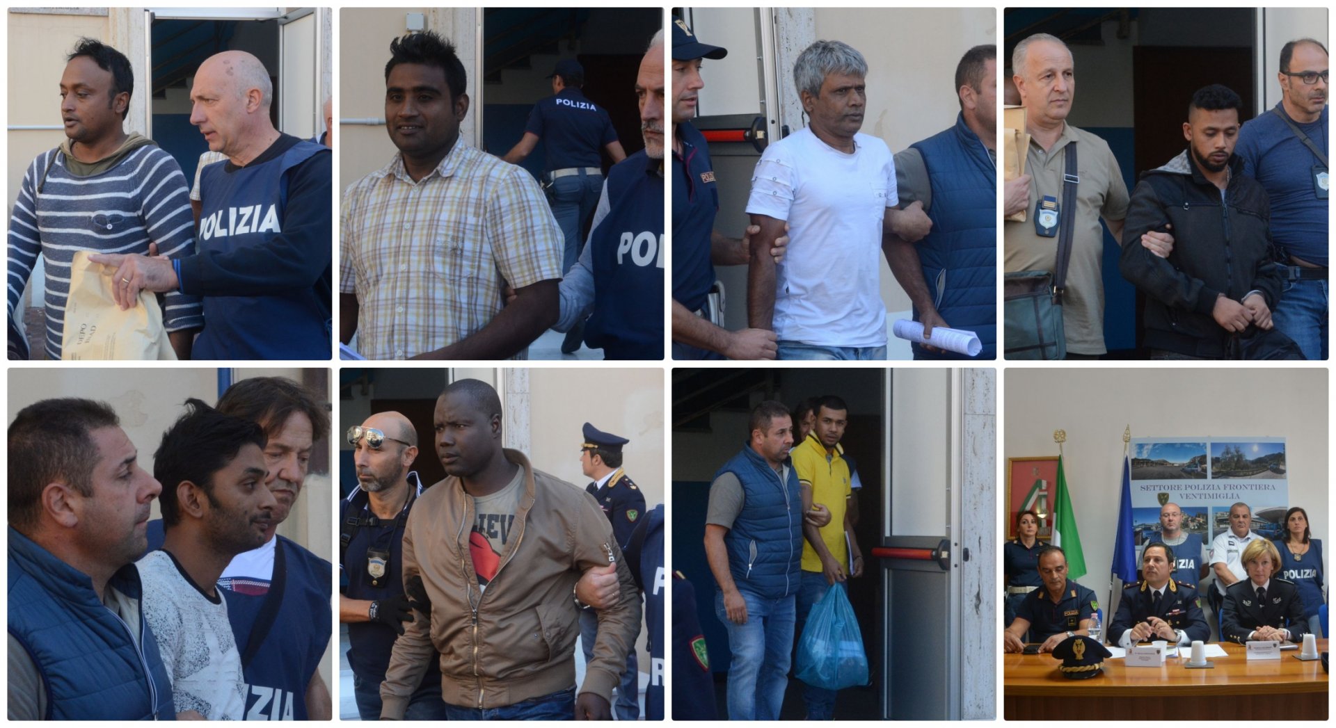 Collage Operazione Bengala immigrazione clandestina Ventimiglia passeur migranti settembre 2018
