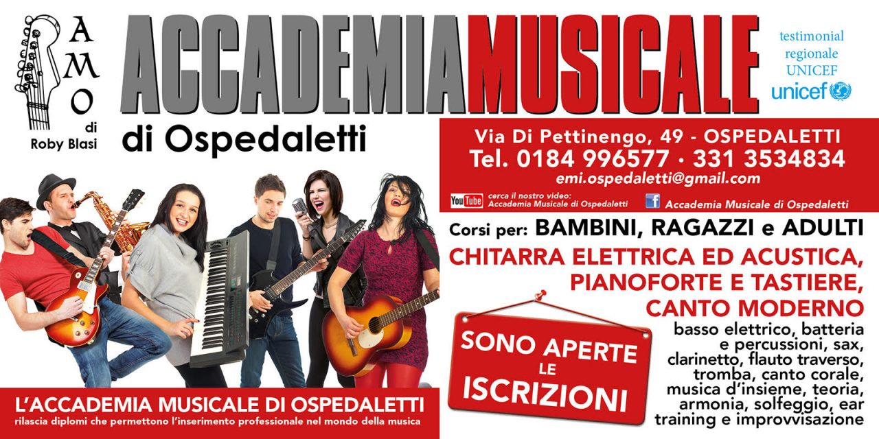 Ripartono i corsi dell’Accademia della Musica di Ospedaletti