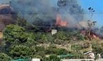 Incendio a a Bussana, le fiamme vicino alle serre