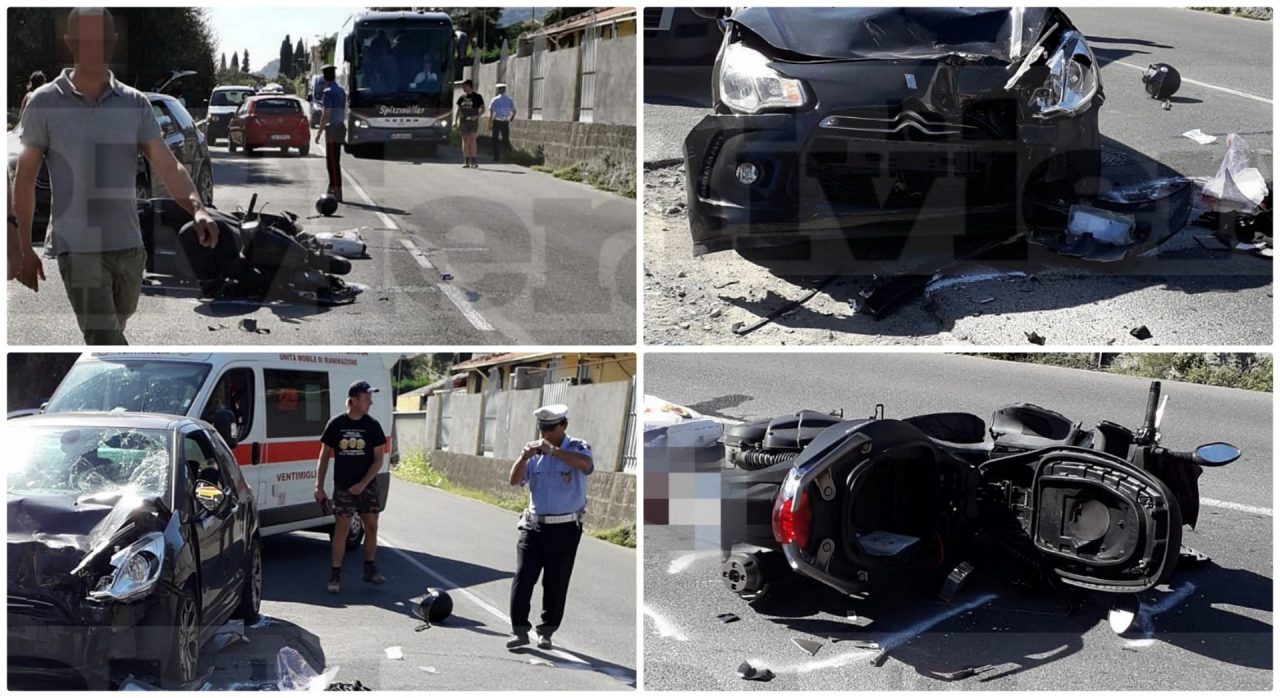 Camporosso: schianto frontale grave uno scooterista di 49 anni