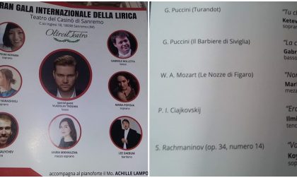Il Casinò confonde Puccini con Rossini al Gran Galà Internazionale della Lirica