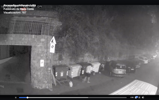 Foto trappole contro i furbetti della raccolta differenziata a Taggia