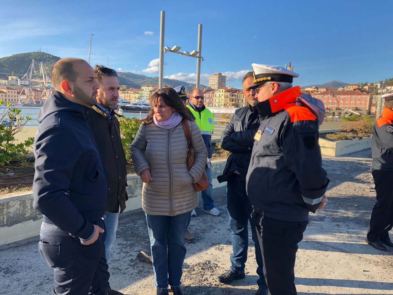 Devastante mareggiata a Imperia, sopralluogo della Viale a Oneglia