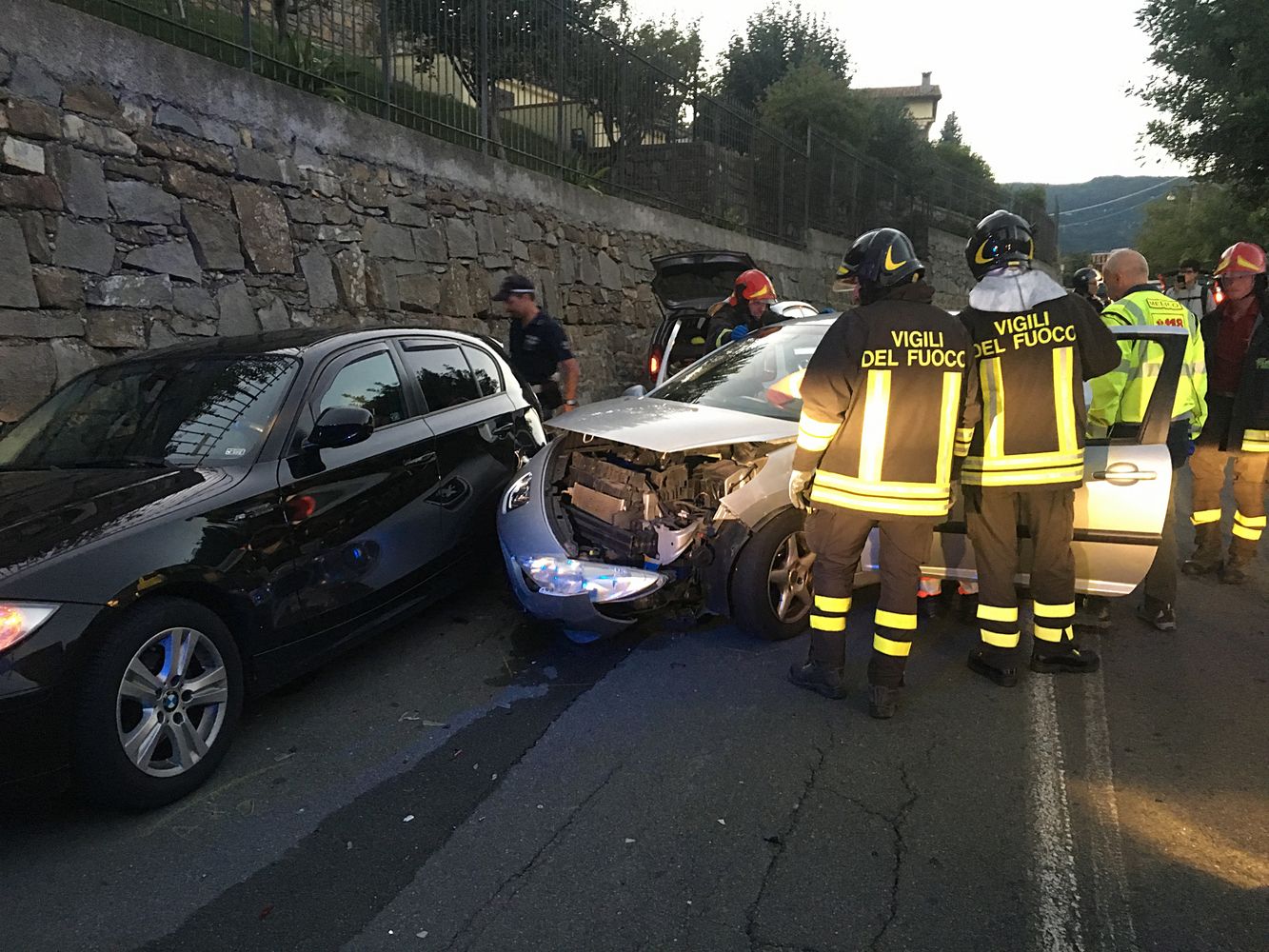 Schianto Incidente via Gabriele D'Annunzia a Sanremo