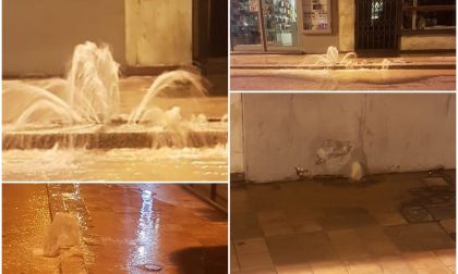 Esplode tubo dell'acqua - Via Matteotti allagata