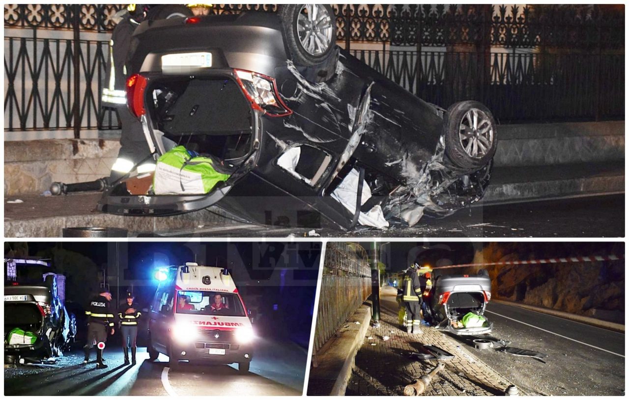 Auto cappottata con 5 a bordo: un ferito è grave. Foto