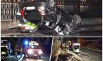 Auto cappottata con 5 a bordo: un ferito è grave. Foto