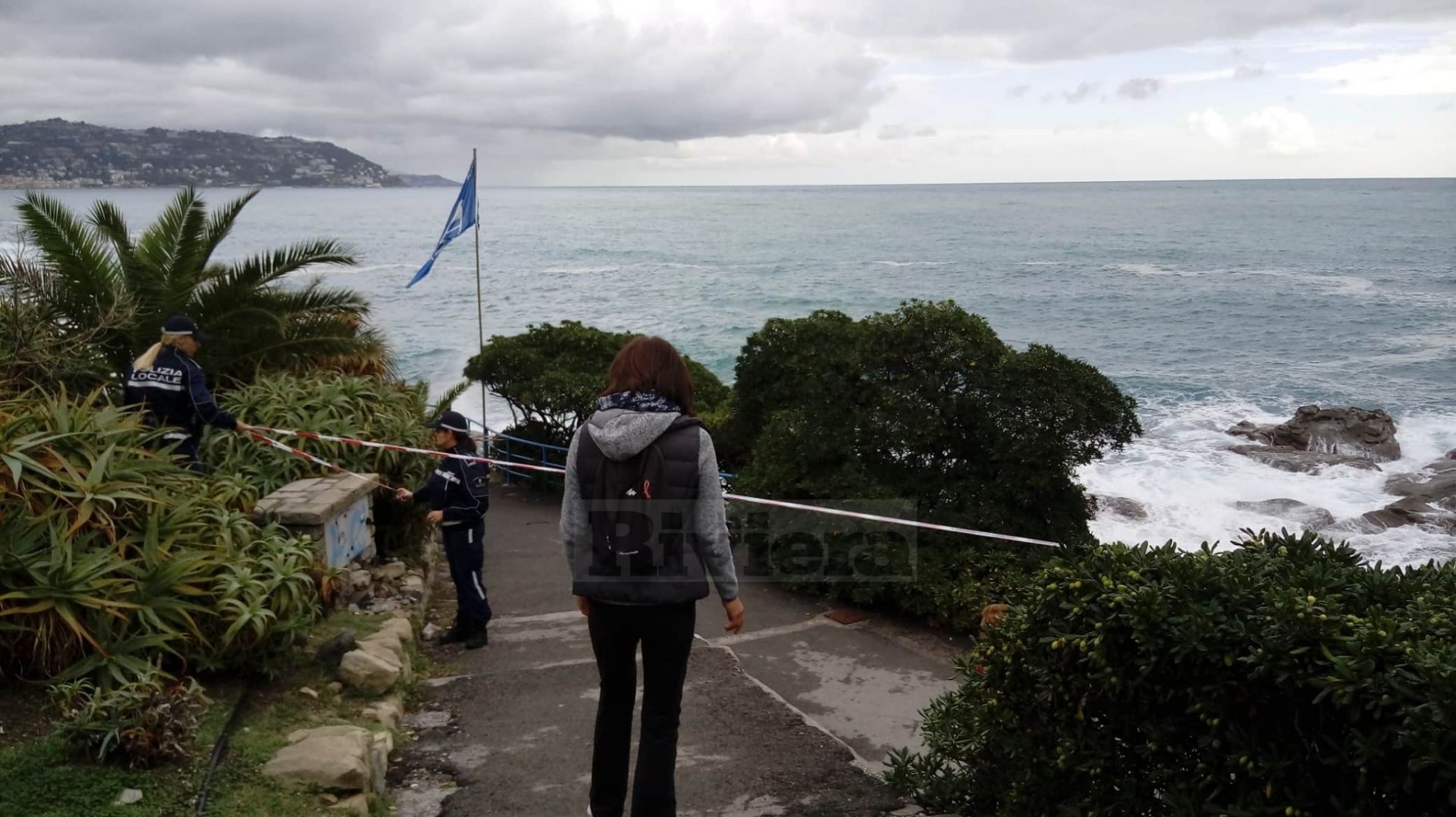 1 Bordighera maltempo 2018 passaggio pedonale chiuso
