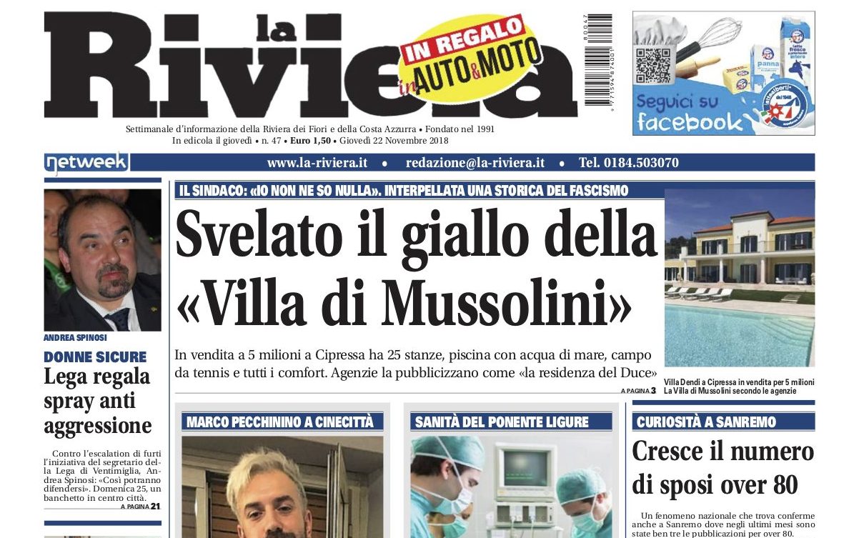 Il nuovo numero de La Riviera da oggi in edicola