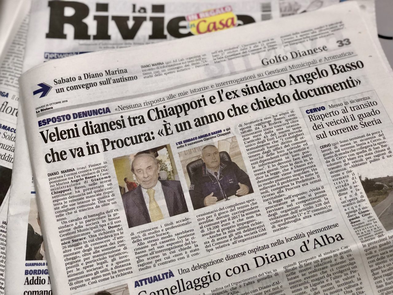 Procura in Comune a Diano dopo esposto ex Sindaco Basso: nel mirino Chiappori e Surace