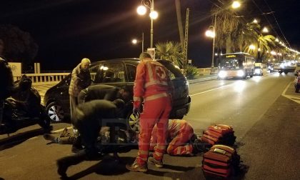 Schianto auto scooter sull'Imperatrice a Sanremo