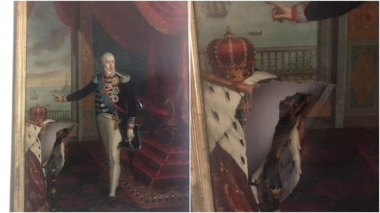 Quadro strappato a Palazzo Bellevue