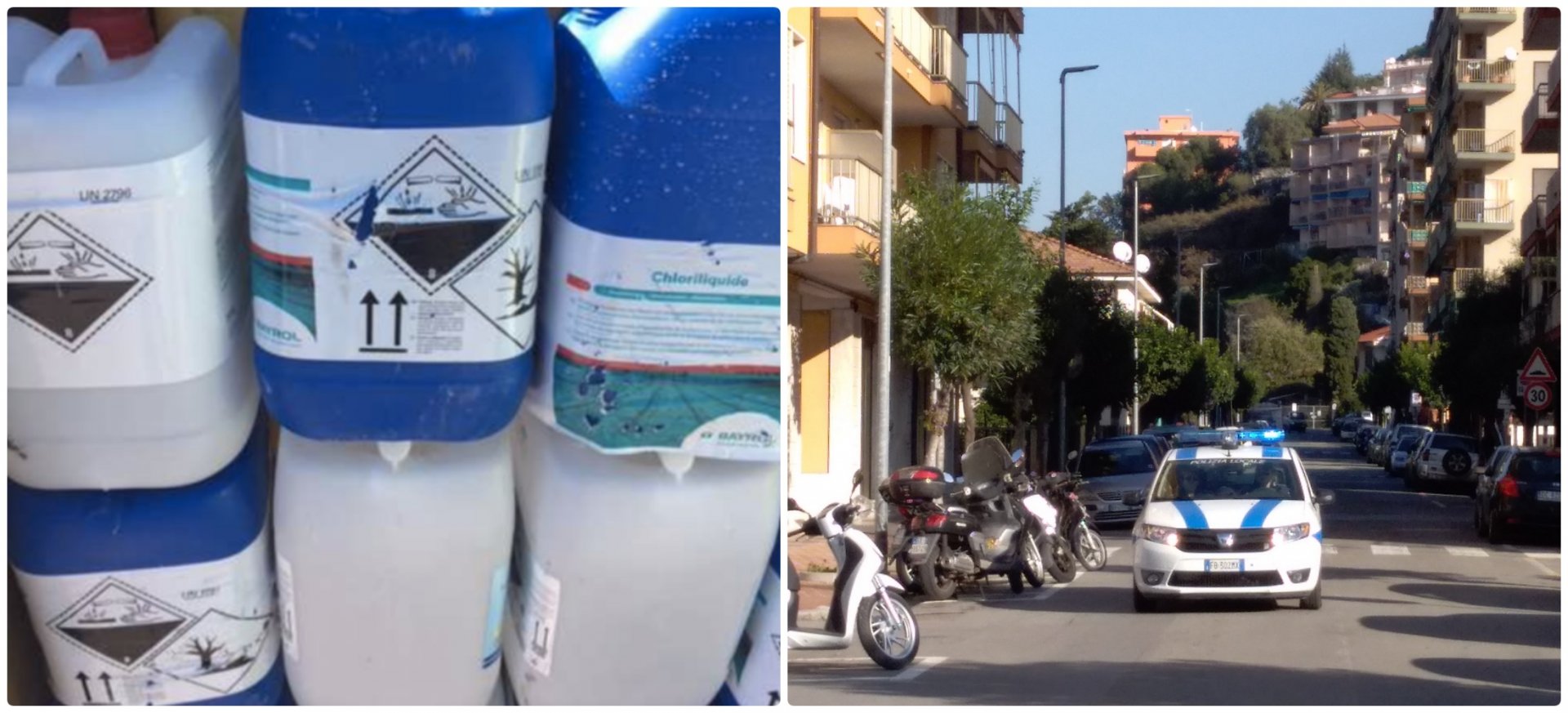 Polizia municipale bidoni Vallecrosia collage