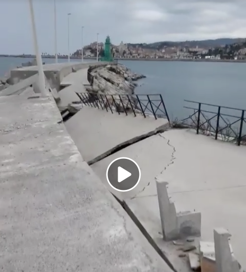 Un video amatoriale sul molo di Oneglia distrutto dal mare
