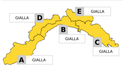 Nuova allerta gialla domani su tutta la Liguria