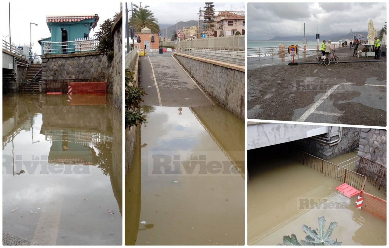 Allagato il sottopasso di via Noaro a Bordighera