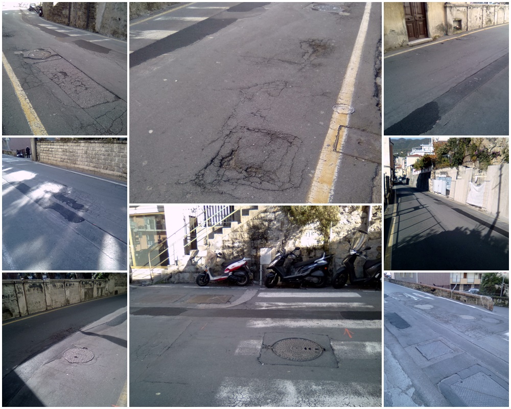 Buche “rattoppate” alla bene e meglio nella notte in Via Borea/Le foto