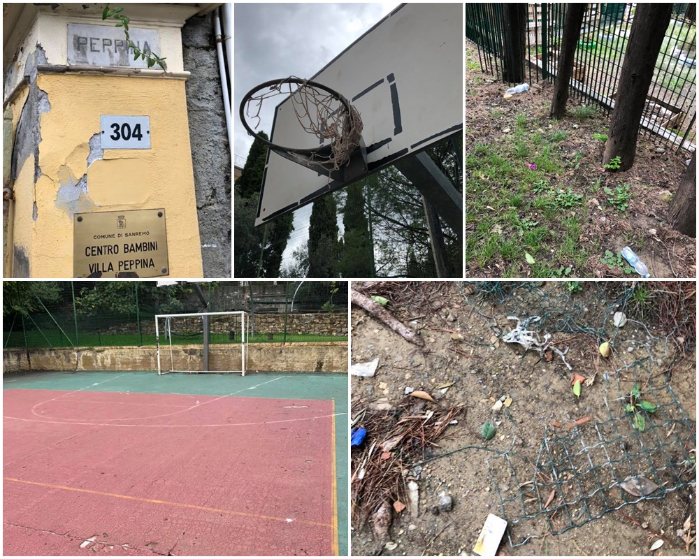 Il parco di Villa Peppina nel degrado