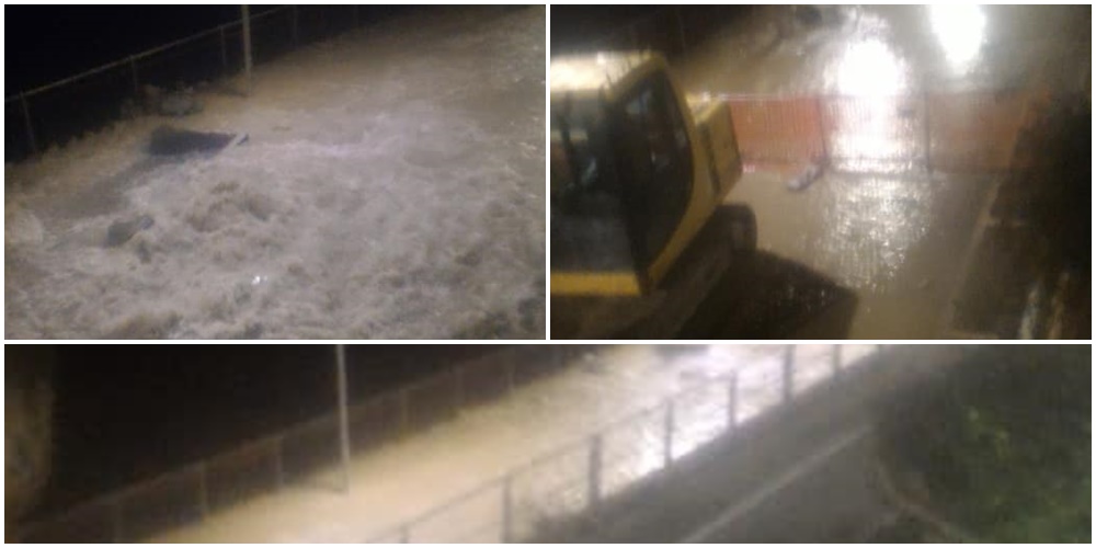 Nuovo tubo rotto ai Tre Ponti. Strada di nuovo allagata