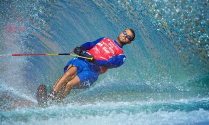 Il campione di sci nautico Daniele Cassioli a Vallecrosia